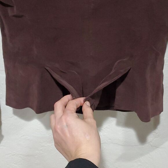 BCBGMaxAzria Brown Corduroy Jacket with Ruffled Neckline Size M - Picture 9 of 14